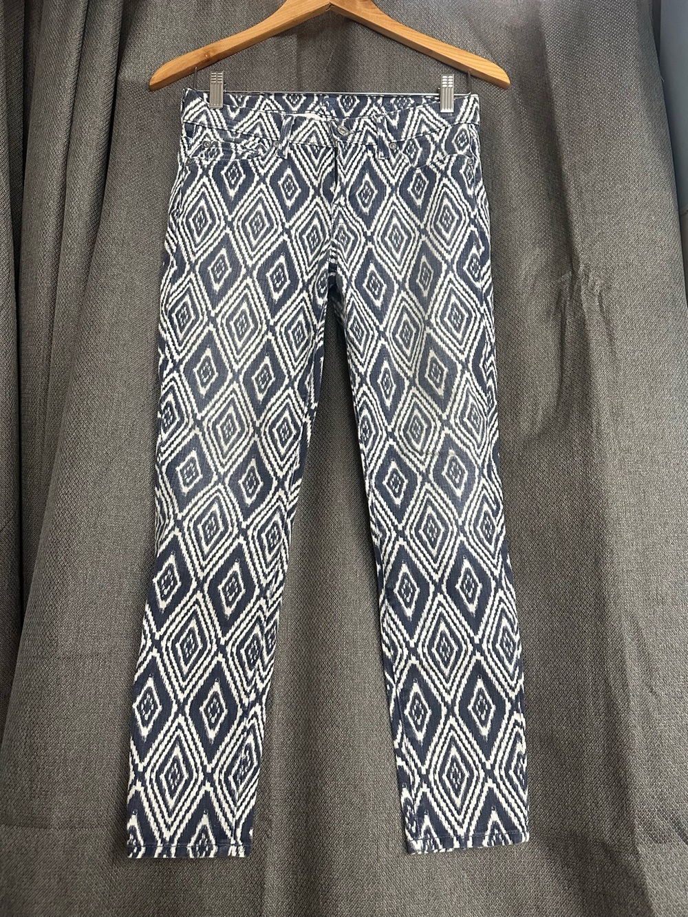 Oh 7 for mankind Patterned Navy and White Women’s Stretch Jeans